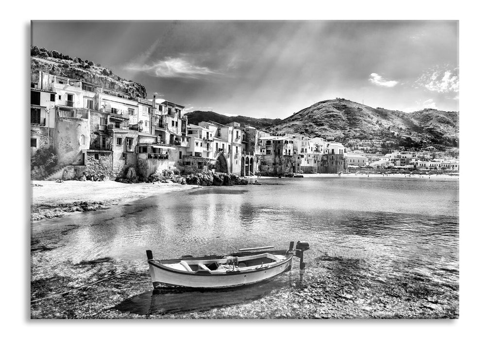 Pixxprint Wundervoller Blick auf Cefalu, Glasbild