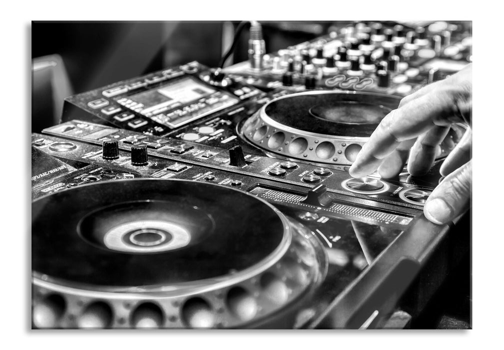 Pixxprint Modern beleuchteter DJ Pult, Glasbild