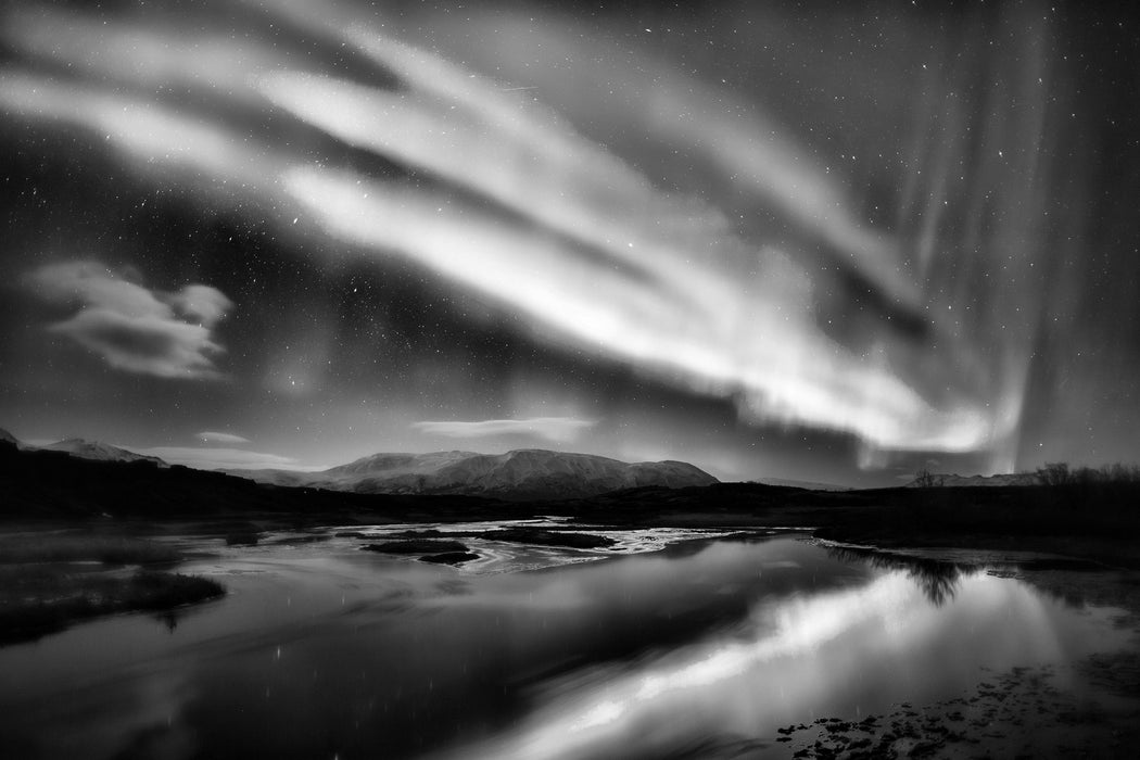 Polarlichter in Skandinavien, Glasbild