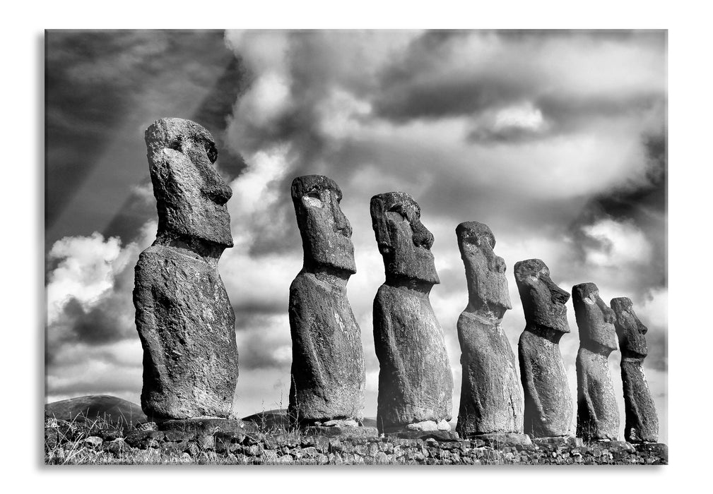 Moai Statuen auf den Osterinseln, Glasbild