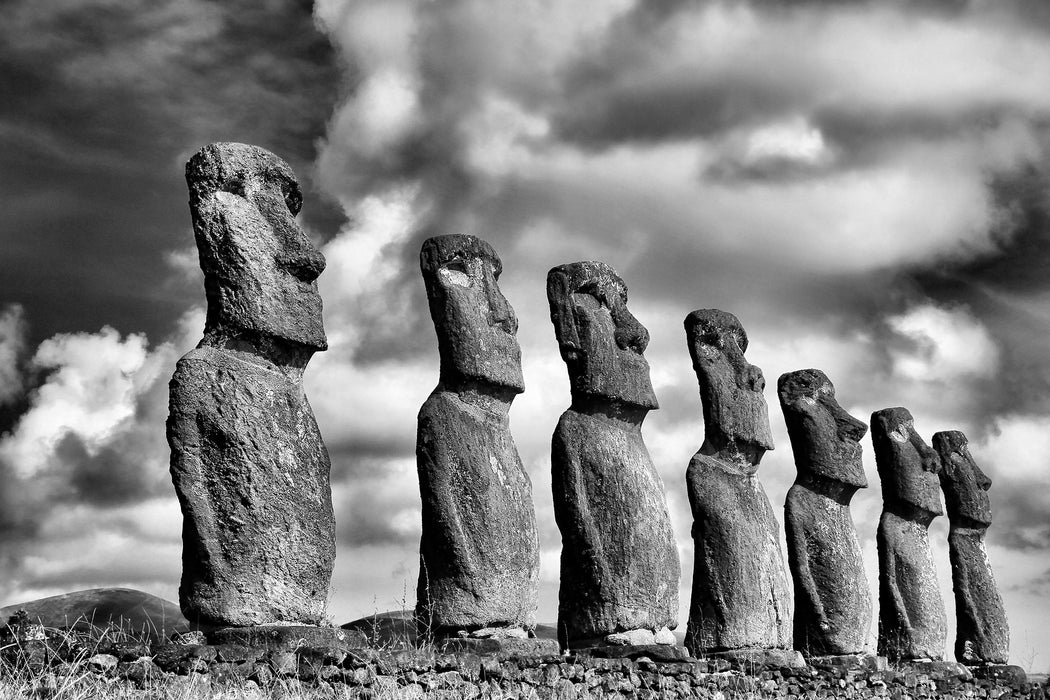 Moai Statuen auf den Osterinseln, Glasbild