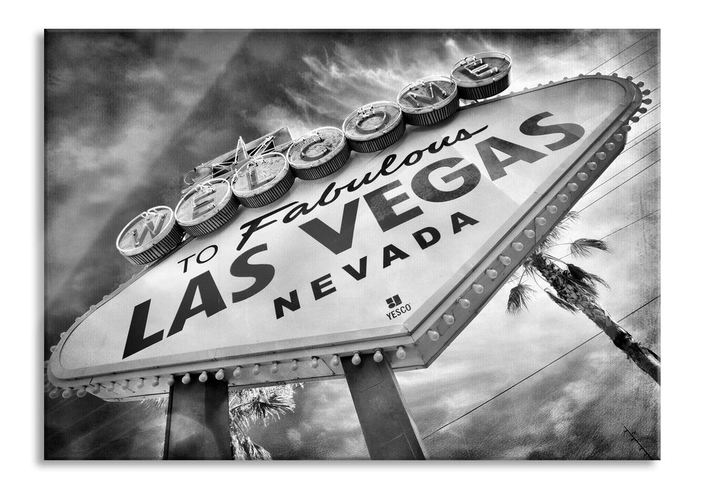 Pixxprint Las Vegas Retro Look, Glasbild