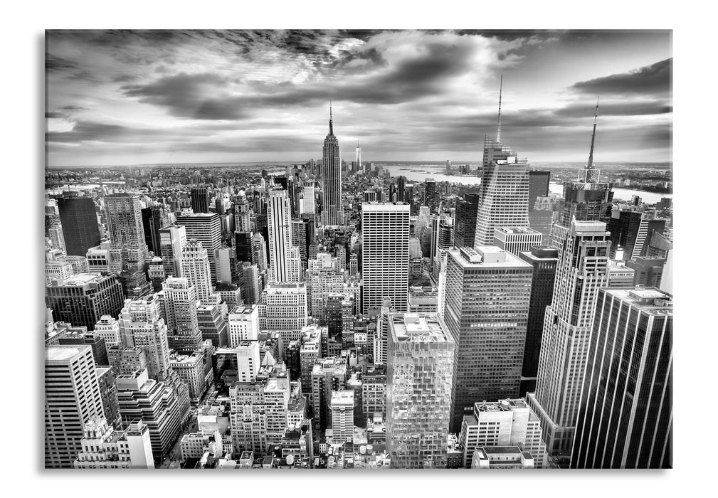 Pixxprint Skyline von New York, Glasbild