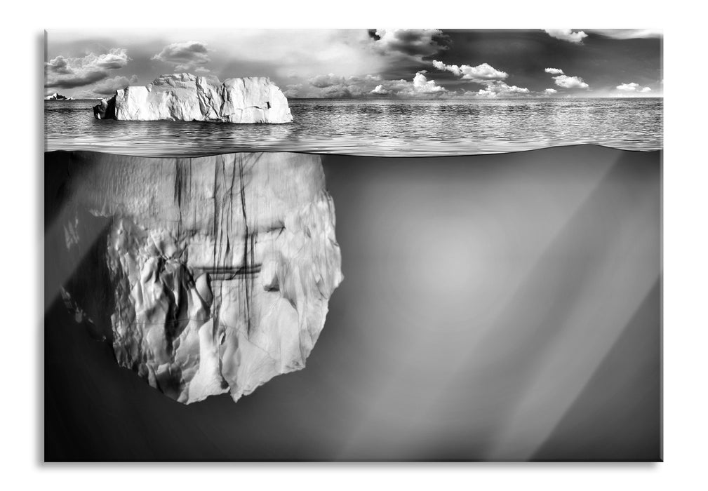 Riesiger Eisberg unter Wasser, Glasbild