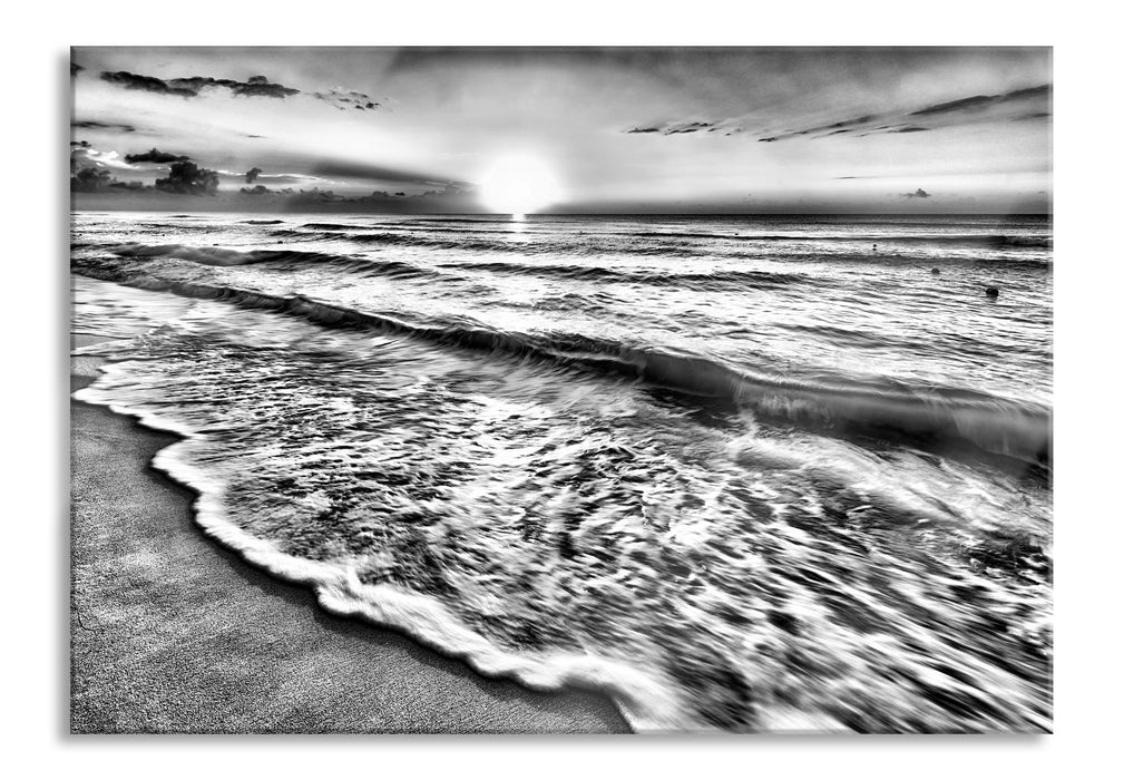 Pixxprint Meer bei Sonnenuntergang, Glasbild