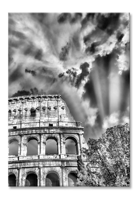 Pixxprint klassisches Colloseum in Rom, Glasbild