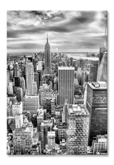 Pixxprint Skyline von New York, Glasbild