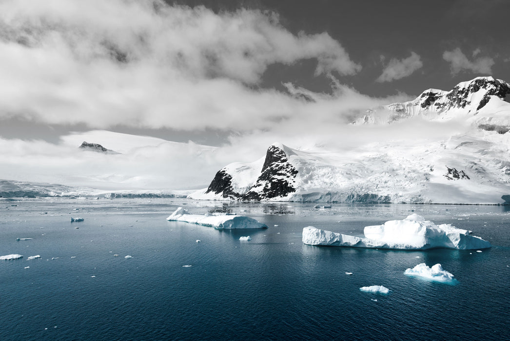 Winterlandschaft in der Antarktis, Glasbild