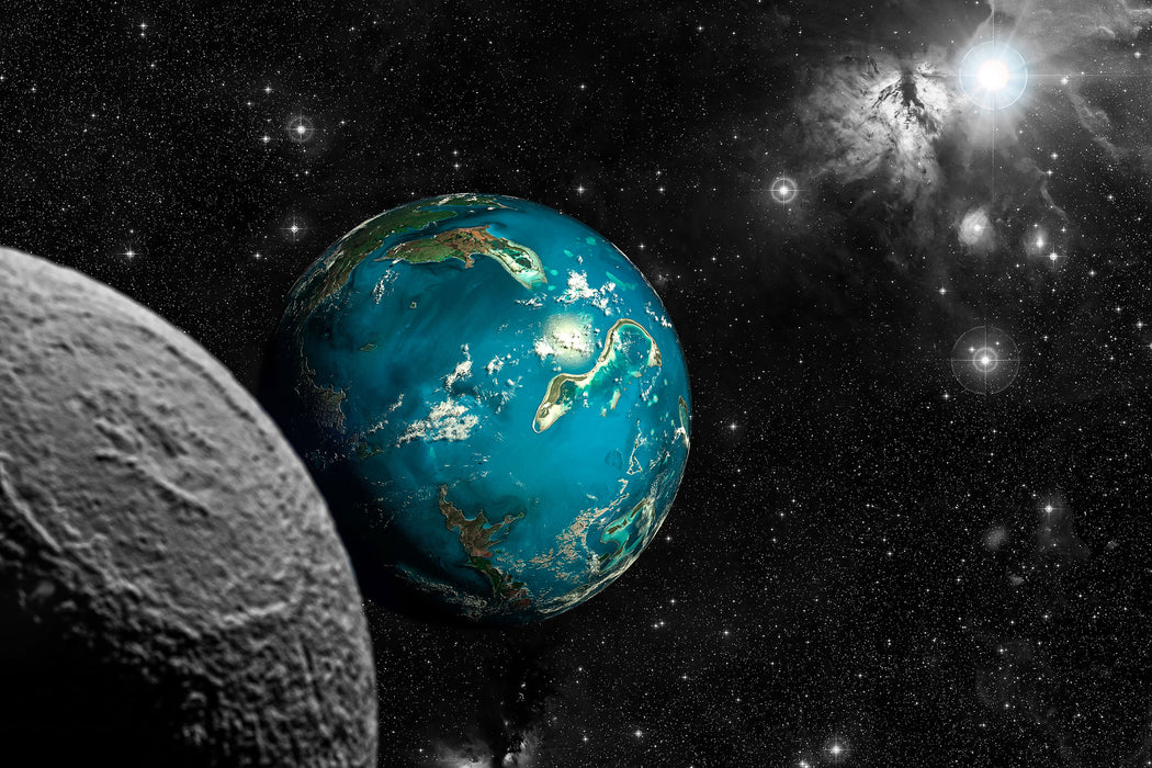 Planet Erde im Kosmos, Glasbild