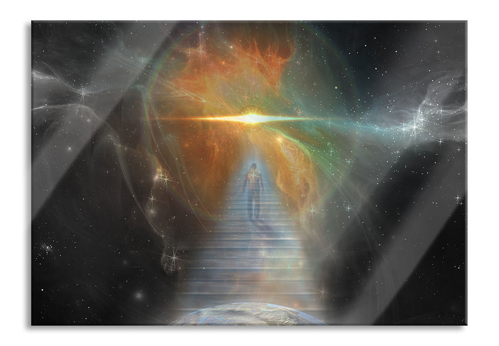 Kosmische Treppe in die Galaxis, Glasbild