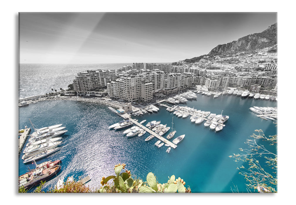 Atemberaubende Küste von Monaco, Glasbild