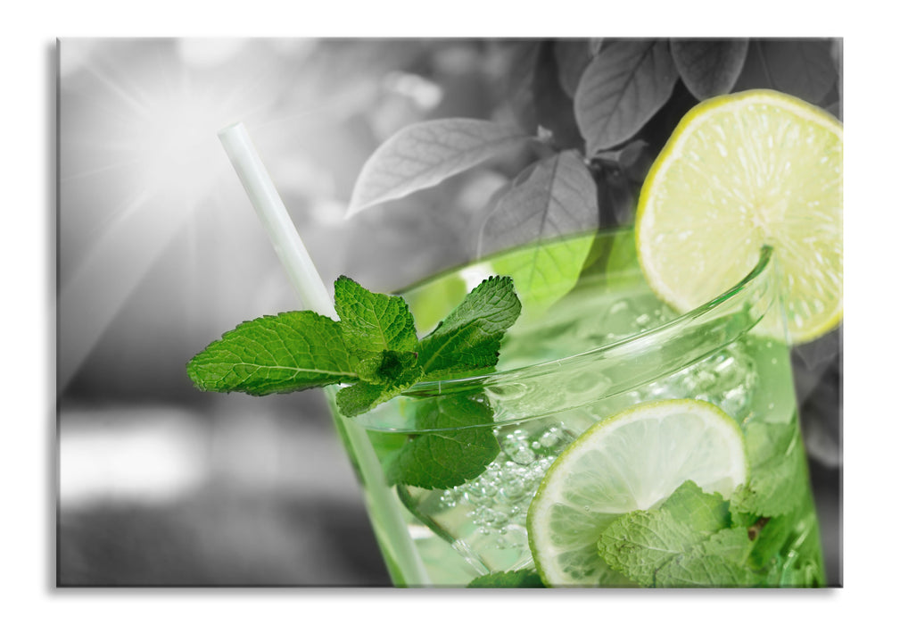 Erfrischender Mojito Cocktail, Glasbild