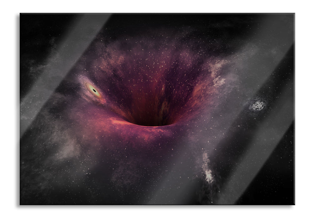 Pixxprint Schwarzes Loch im Weltall, Glasbild