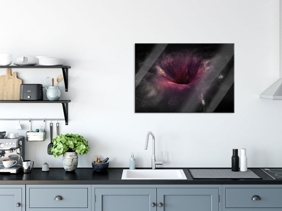 Schwarzes Loch im Weltall, Glasbild