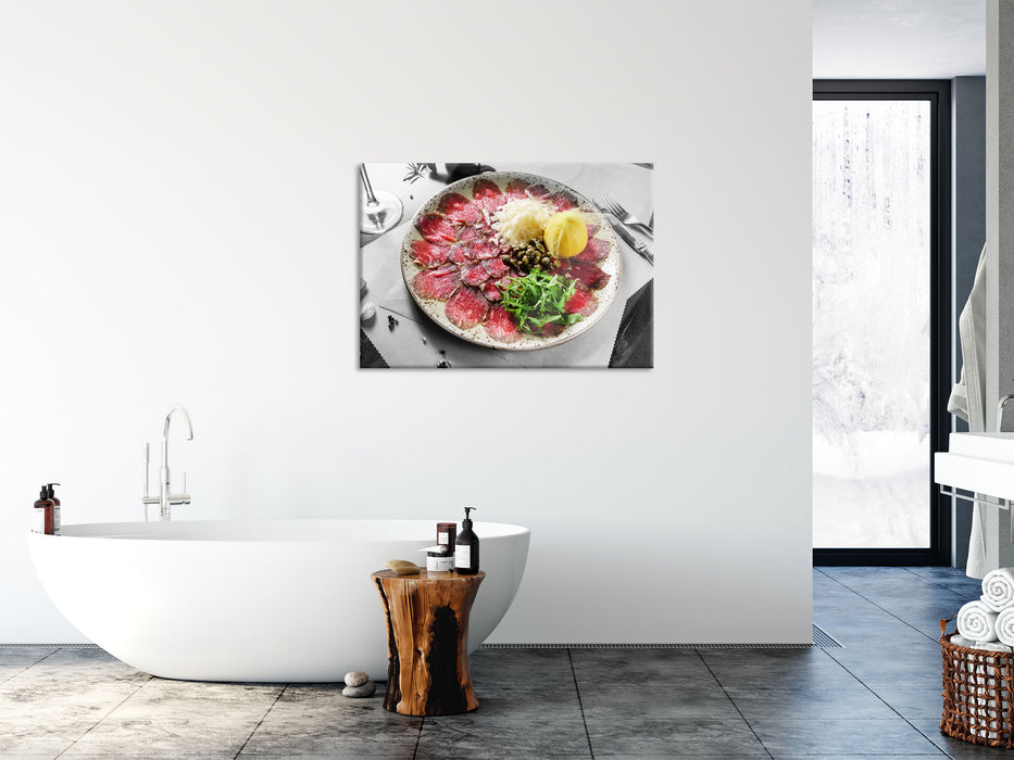 appetitliches Carpaccio, Glasbild