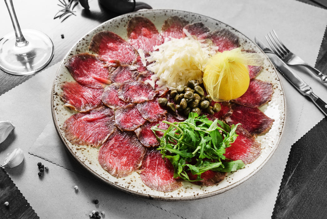 appetitliches Carpaccio, Glasbild