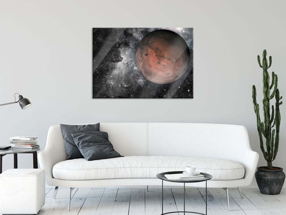 Mars im Weltall, Glasbild