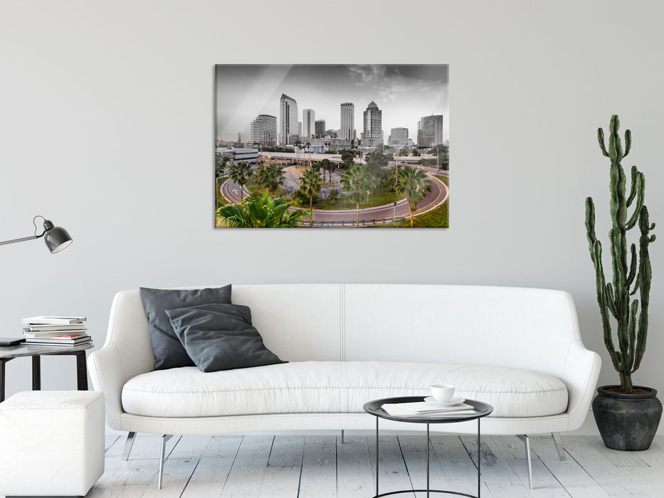 Skyline in den USA, Glasbild