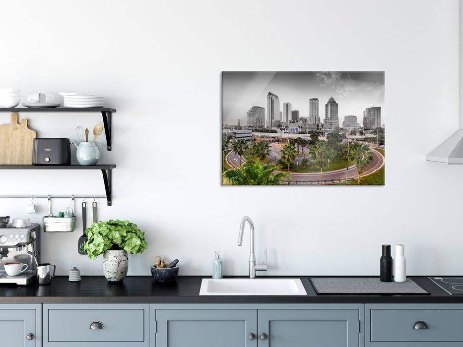 Skyline in den USA, Glasbild