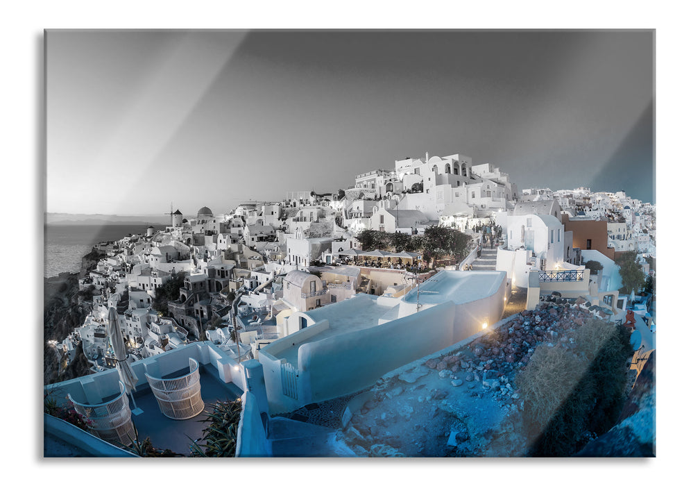 Oia Dorf Santorin, Glasbild