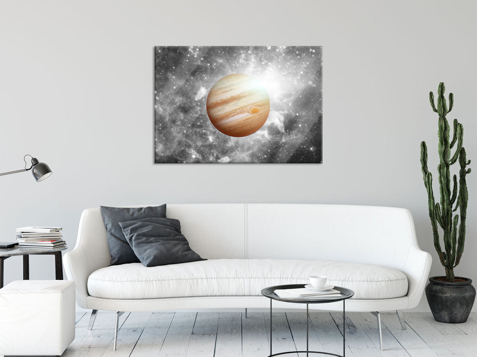 Planet Jupiter im Universum, Glasbild