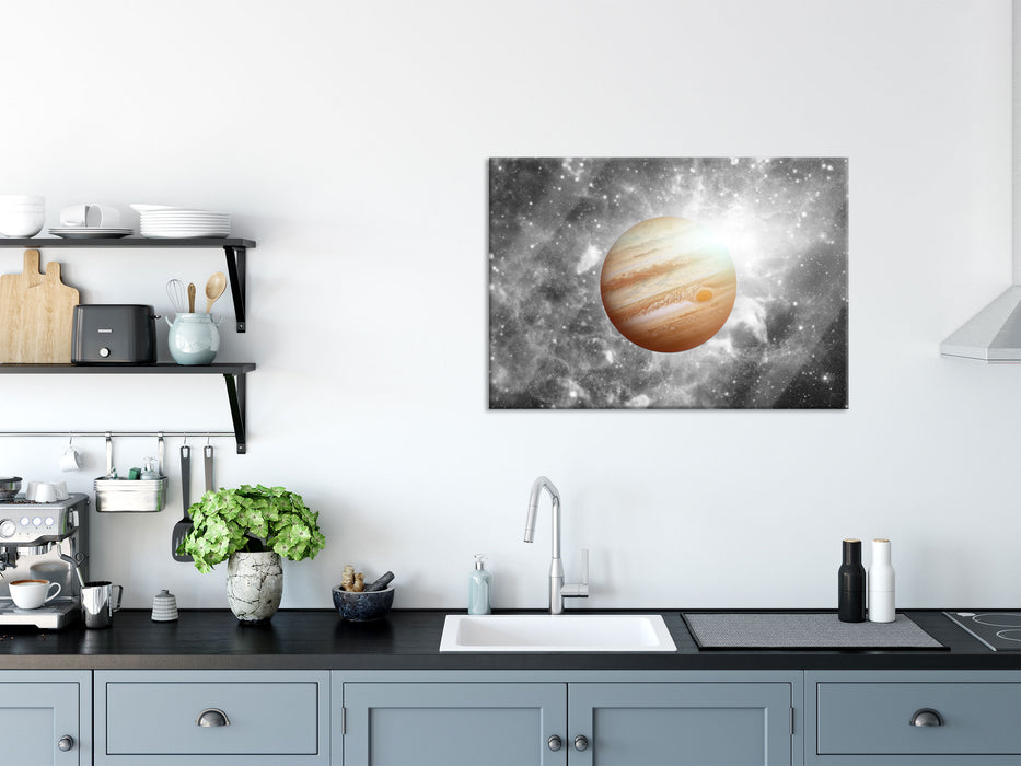 Planet Jupiter im Universum, Glasbild