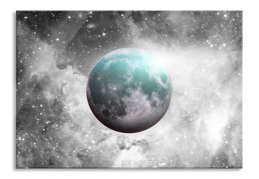 Pixxprint unser Mond im Sternenstaub, Glasbild