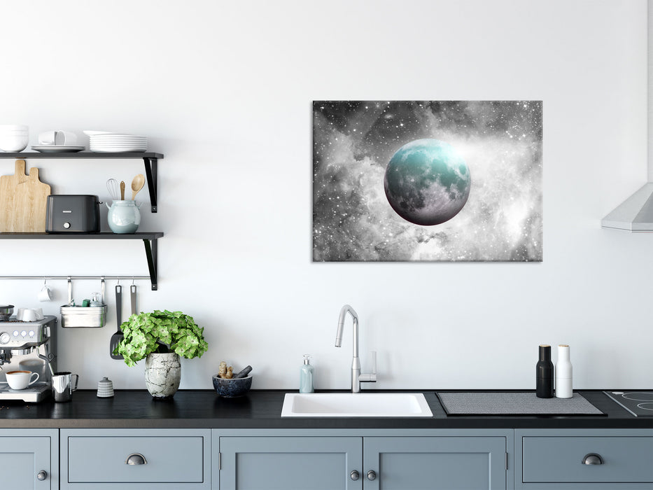 unser Mond im Sternenstaub, Glasbild