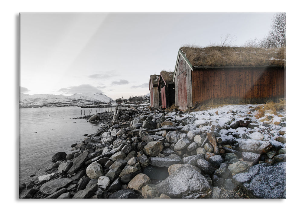 Küste der norwegischen See Tromso, Glasbild