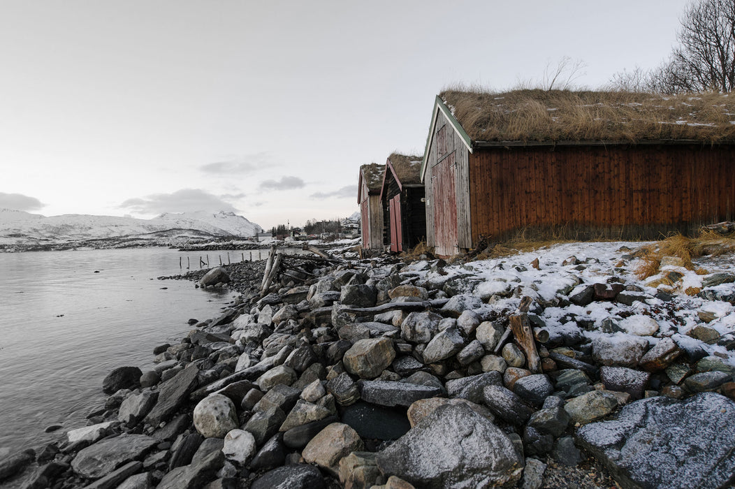 Küste der norwegischen See Tromso, Glasbild