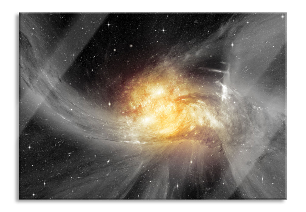 Pixxprint Sterne Galaxie, Glasbild