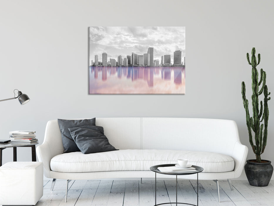 Miami Florida Skyline, Glasbild