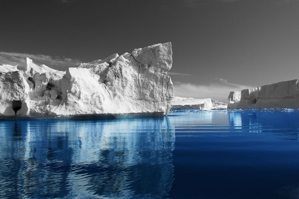 Eisberge in Grönland, Glasbild