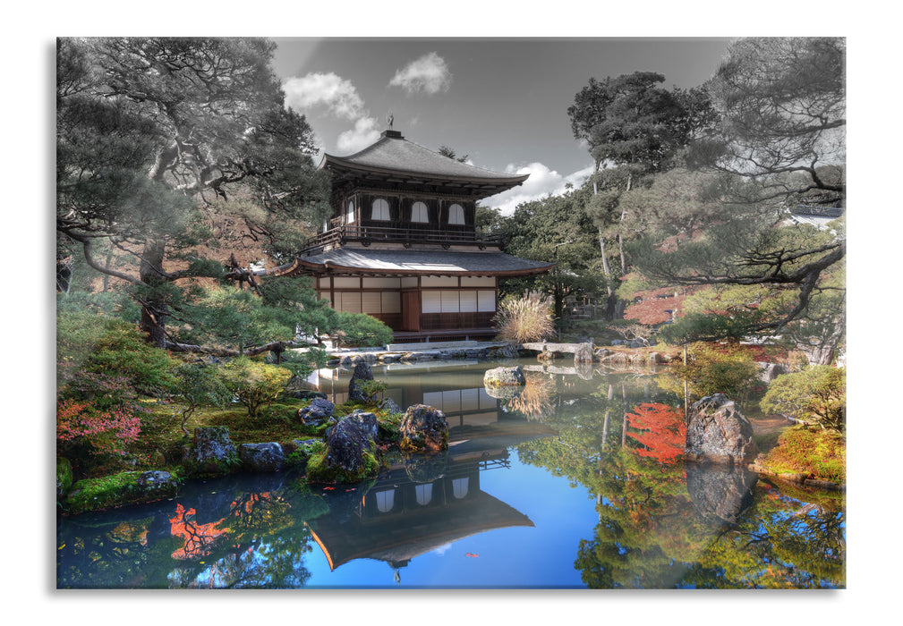 Pixxprint Ginkaku-ji-Tempel in Kyoto, Glasbild