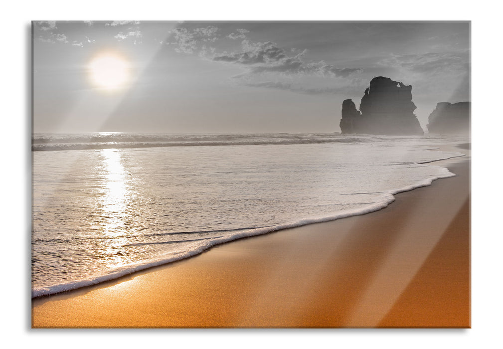 Pixxprint Sonnenuntergang Ozean, Glasbild