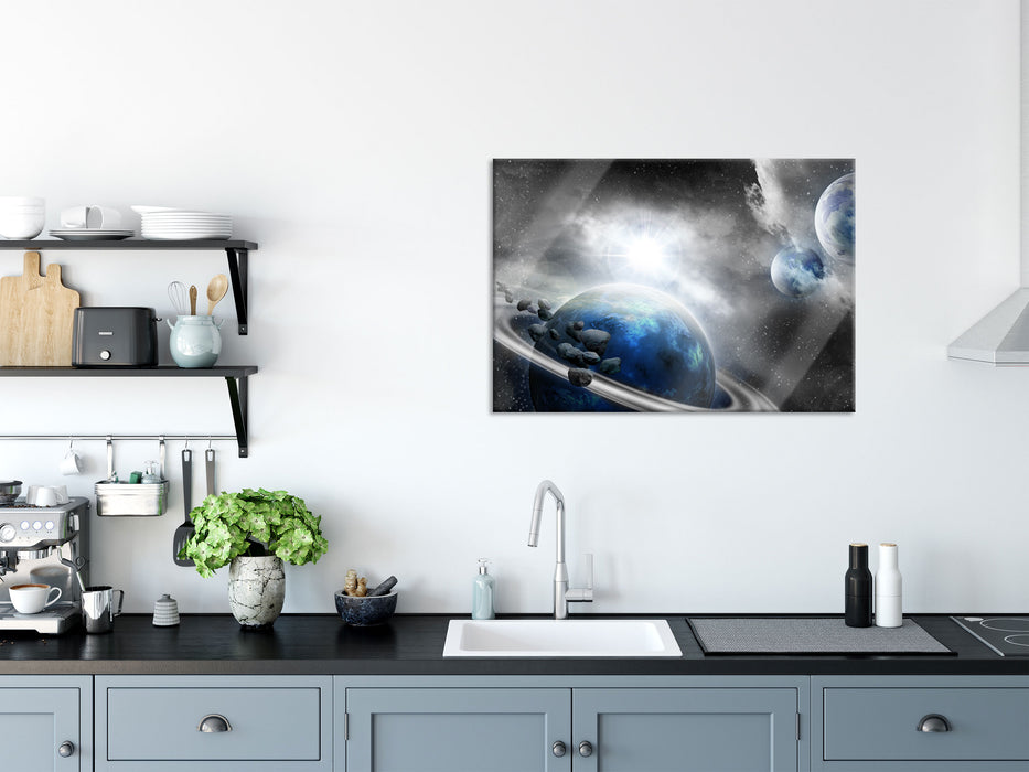 Planeten und Meteoriten, Glasbild