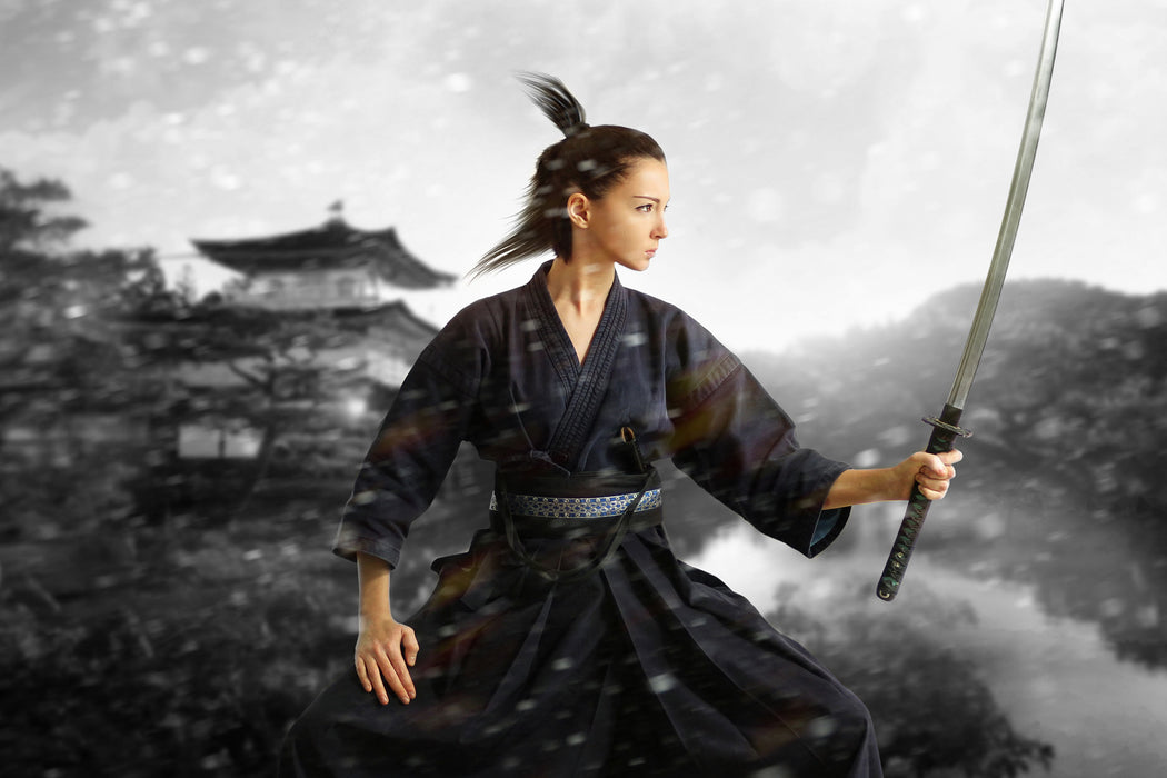 Samurai-Kriegerin, Glasbild