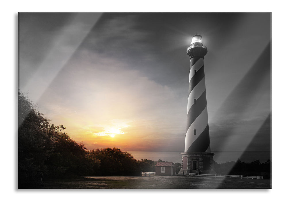 Pixxprint Cape Hatteras Leuchtturm, Glasbild