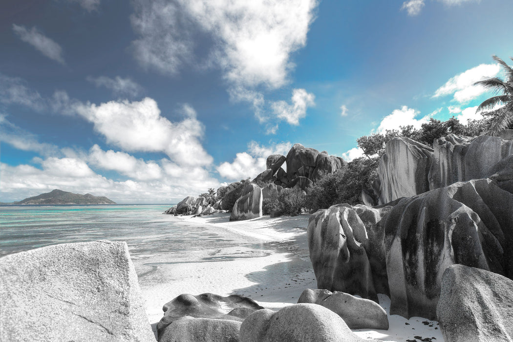 Seychellen Strand, Glasbild