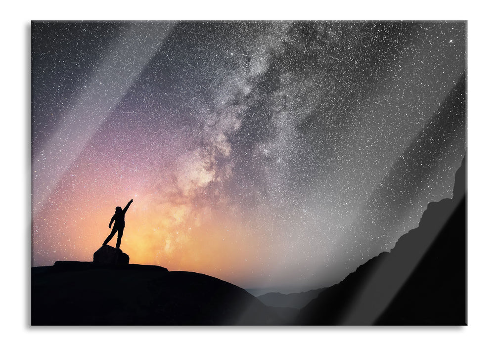 Pixxprint Sternenfänger Milchstraße, Glasbild