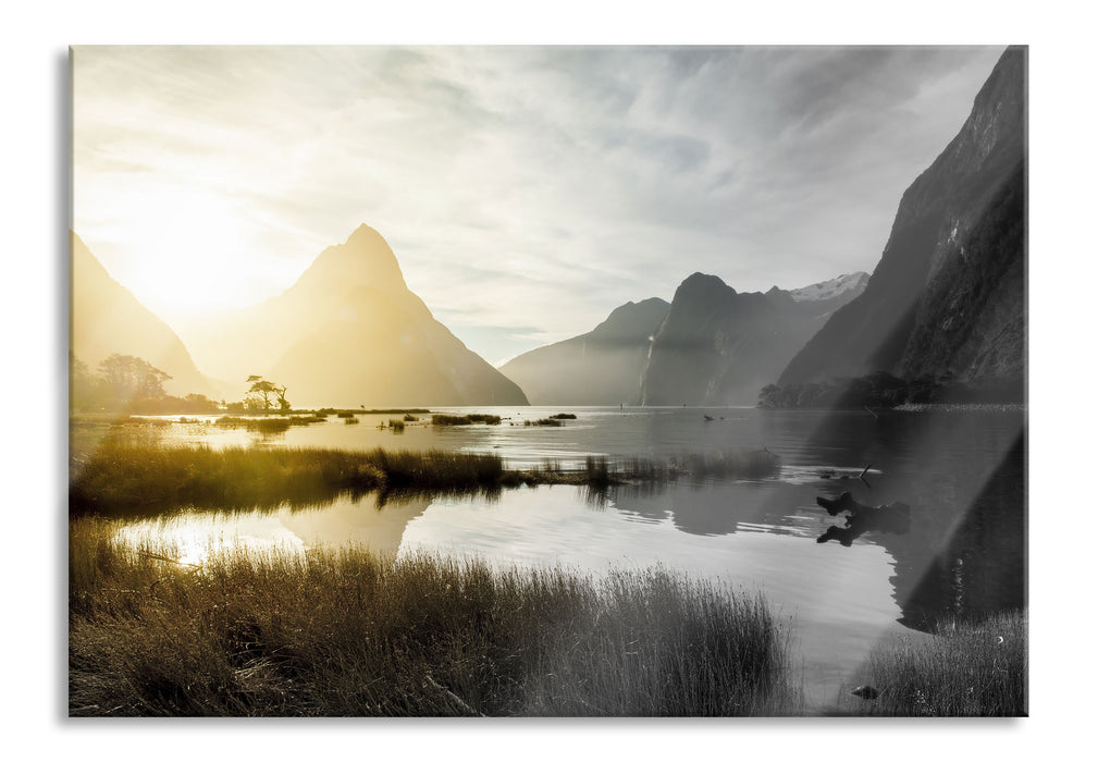 Pixxprint Milford Sound Neuseeland, Glasbild