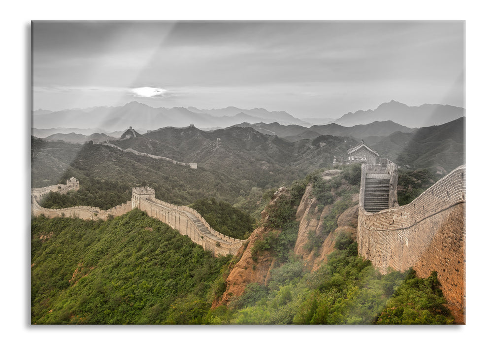 Pixxprint Chinesische Mauer, Glasbild