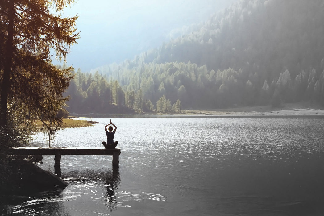 Yoga am See, Glasbild