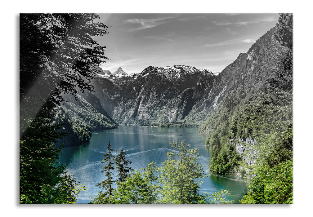 Pixxprint Blick auf den Königssee, Glasbild