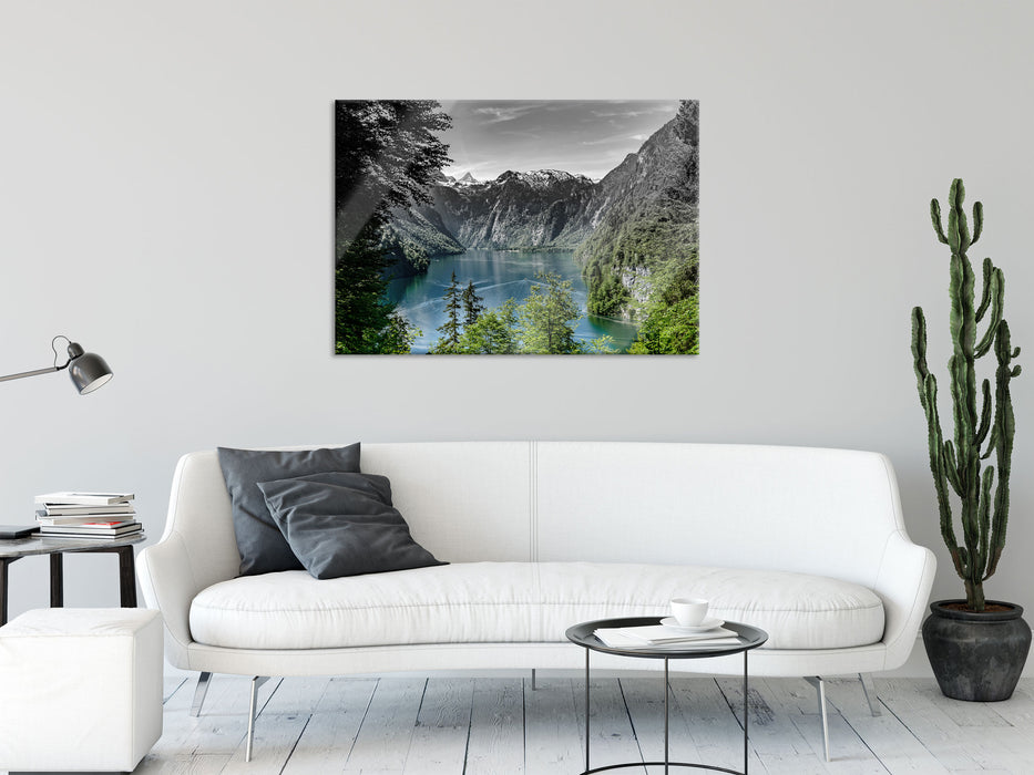 Blick auf den Königssee, Glasbild