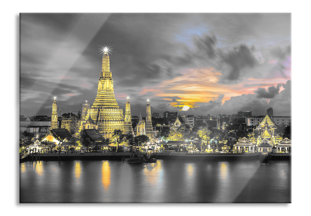 Pixxprint Tempel Bangkok Thailand, Glasbild