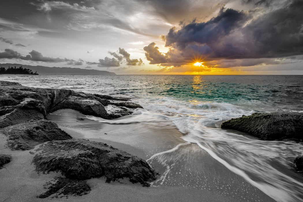 Sonnuntergang auf Hawaii, Glasbild