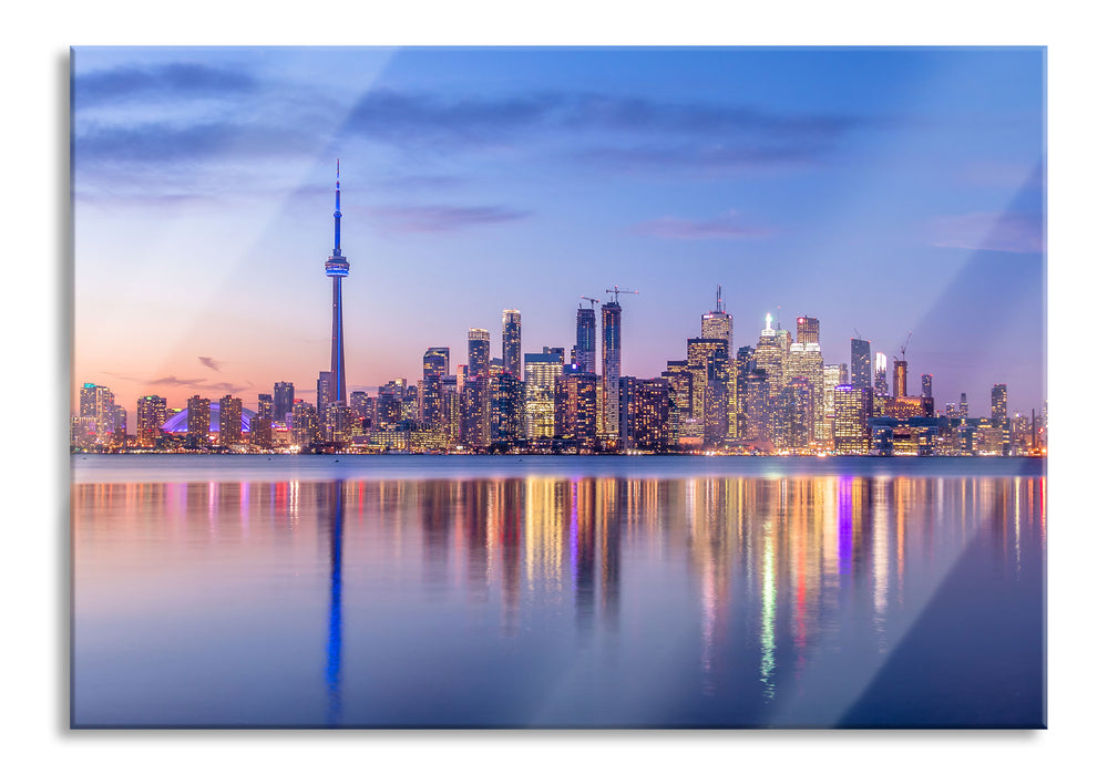 Skyline Toronto in der Abenddämmerung, Glasbild