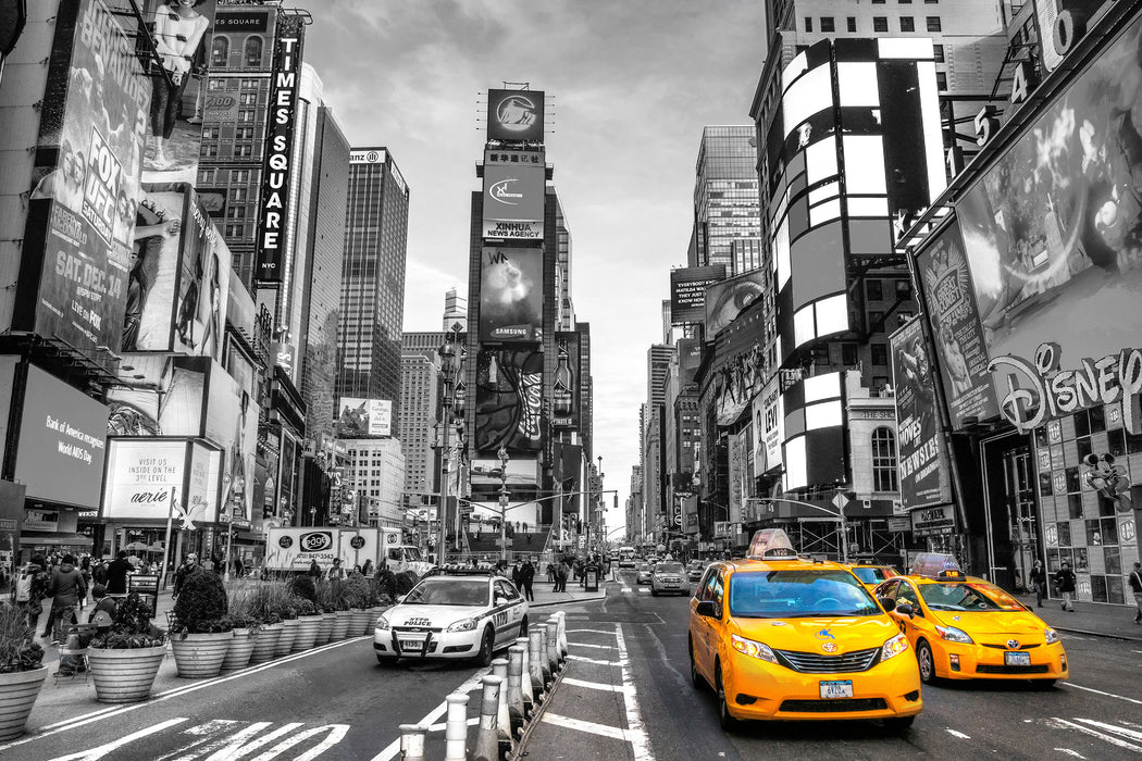 Times Square in new York City B&W Detail, Glasbild