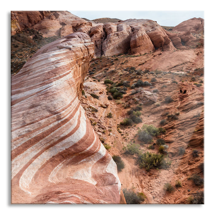 Pixxprint Atemberaubender Grand Canyon, Glasbild Quadratisch